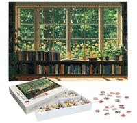 Puzzle 2000 Pièces Adultes, Puzzle Livre pour Adulte et Enfants, Grand Puzzles Bois avec Boite, Jeu de Concentration pour Adultes, 2000 Pièces Puzzles Fenêtre pour Noël Décoration Murale Cadeau H-1436
