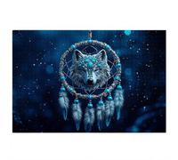 Puzzle 2000 Pièces Adultes, Puzzle Loup pour Adulte, Grand Puzzles Bois avec Boite Cadeau 100x71cm, Jeu de Concentration pour Adultes, Decoration Noel, Cadeau Femme Homme, Thème: Attrape-Rêves, H-83