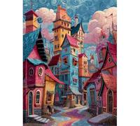 Puzzle 2000 Pièces Adultes Rue de bâtiment colorée 100x70cm 2000 Pièces Puzzles pour Adultes Jeu éducatif défi Jouet, Puzzle Impossible pour Toute la Famille