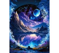 Puzzle 2000 Pièces Adultes Scène Nocturne De Montagne, 2000 Pièces Puzzles pour Adultes Jeu éducatif Jouets Défi, Décoration de la Maison, Cadeaux de Vacances