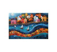 Puzzle 2000 Pieces Adultes Ville Puzzle 2000 Pieces Bois Abstrait, Puzzles Classiques Jeux Réflexion pour Toute la Famille Réunie, Puzzles Adulte pour Printemps Decoration Murale 70x100cm LZPT-02023