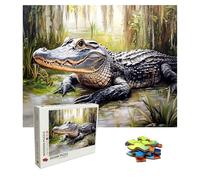 Puzzle 2000 Pièces Animal, Puzzle Adulte Bois, Impossible Classique Jigsaw Puzzles Crocodile, Jeu D'adresse pour Toute la Famille, Puzzles Coloré Jeu Ponte, Decoration et Cadeau 99.5 X 70.5 cm 8p-80