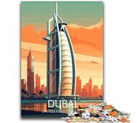 Puzzle 2000 pièces avec Affiche de la Ligne d'horizon de Dubaï, idéal pour Les Adolescents, Jeu Familial Anti-Stress, défi Difficile, Cadeaux et Jouets de qualité, 2000 pièces (70x100cm)