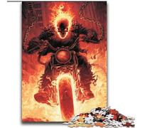 Puzzle 2000 pièces avec crâne enflammé et Moto pour Adultes et Adolescents, défi d'intelligence cérébrale, Jouets addictifs pour la décoration de la Maison (70x100cm)