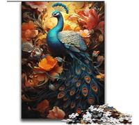 Puzzle 2000 pièces avec Fleurs et Paon pour Adultes et Adolescents, pour Un Moment de détente inoubliable. Chaque pièce est Unique - Jeu Familial Stimulant (70x100cm)