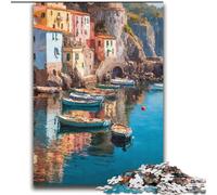 Puzzle 2000 pièces avec Vue sur la Ville en Bord de mer pour Adultes et Adolescents, Jouets éducatifs et éducatifs, Jeux en Famille avec Affiche et fiche de Questions-réponses (70x100cm)