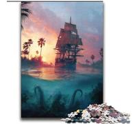 Puzzle 2000 pièces Bateau Pirate Aide Le Cerveau à exercer Jouets addictifs pour cultiver la Patience Décoration Parfaite 70x100cm