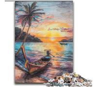 Puzzle 2000 pièces Bateaux sur la côte, Peinture à l'huile, pour Adultes, Jouets de Divertissement Familial, idéal comme Cadeau pour Toute la Famille (70x100cm)