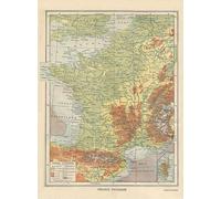 Puzzle 2000 pièces - Carte de la France Physique - Larousse, 1925