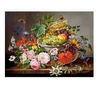 Puzzle 2000 pièces - CASTORLAND - Still Life with Flowers and Fruit Basket - Marron - Adulte - 1500-2000 pièces