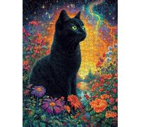 Puzzle 2000 Pièces, Chat Noir RêVe Adultes Puzzle 2000, Classique Jigsaw Puzzles, Jeu Éducatif Puzzles, Défi Impossible, Jeu D'adresse pour Toute la Famille, Décoration de la Les Murs BXHZW4-339
