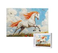 Puzzle 2000 Pièces Cheval Puzzle Fleur Motifs,Puzzles Bois Adulte avec Boîte Cadeau,Loisirs Créatifs Adultes DIY Activite Manuelle,Cadeau Anniversaire Homme Femme,Décoration Intérieure,99x70cm,p429t