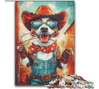 Puzzle 2000 pièces Chien Cowboy pour Adultes et Adolescents, Jouets éducatifs et éducatifs, Jeux familiaux, idéal pour la décoration de Bureau (70x100cm)