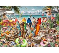 Puzzle 2000 pièces - Chiens et Chats à la Plage