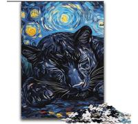 Puzzle 2000 pièces Ciel Nocturne léopard Noir pour Adultes et Adolescents, Anti-Stress, séjour Relaxant, avec Affiche et fiche de Questions-réponses Assorties (70x100cm)