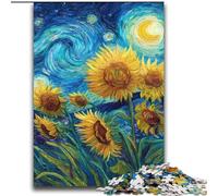 Puzzle 2000 pièces Ciel Nocturne Tournesol pour Ados et Adultes, Assemblage de Motifs Amusant à la Maison, Cadeau d'anniversaire, Cadeau de Voyage (70x100cm)