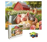 Puzzle 2000 Pièces Cochon, Puzzle Adulte Bois, Impossible Classique Jigsaw Puzzles Ferme, Jeu D'adresse pour Toute la Famille, Puzzles Coloré Jeu de Ponte, Decoration et Cadeau 99.5 X 70.5 cm 8p-670
