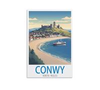 Puzzle 2000 pièces Conwy, Nord du Pays de Galles, Puzzles stimulants, Jeu de Puzzle pour Toute la Famille, Cadeaux pour Hommes, 100 x 70 cm