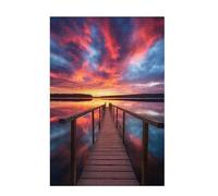 Puzzle 2000 Pieces Coucher de Soleil Puzzle Nuage 2000 Pièces Grand Adultes Difficile Jigsaw en Bois avec Boîte Cadeau, DIY Challenge Impossible Créatif Jeu pour Adulte, Cadeau Femme 99x70cm D-1395