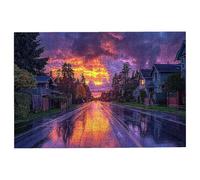Puzzle 2000 Pieces Coucher soleil, Puzzle 2000 Pièces Adultes Autoroute, Puzzles en Bois pour Adultes Jeux Educatifs, Puzzles avec Une Boîte d'Emballage Exquise, Cadeau Tableau Decoration Murale -3552