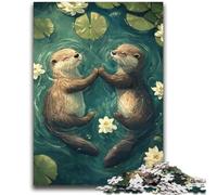 Puzzle 2000 pièces Couple de loutres pour Adolescents, Jeux éducatifs, décoration Murale, Cadeaux d'anniversaire et de Noël Uniques (70x100cm)