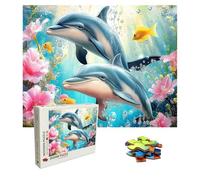 Puzzle 2000 Pièces dauphin, Puzzle Adulte Bois, Impossible Classique Jigsaw Puzzles animal, Jeu D'adresse pour Toute la Famille, Puzzles Coloré jeu de Ponte, Decoration et Cadeau 99.5 X 70.5 cm 8p-116