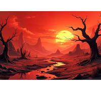 Puzzle 2000 Pieces Désert du crépuscule, Puzzle pour Adultes 2000 Pièces 100x70cm, Encastrement Parfait, Tri Facile Lettres au Dos, sans Poussière, Cadeau Anti-Stress pour Femmes et Hommes