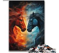 Puzzle 2000 pièces « Deux Chevaux de feu » pour Adolescents, Anti-Stress, Difficile à réaliser, pour la décoration de la Maison (14 Ans et Plus) (70x100cm)