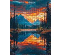 Puzzle 2000 Pièces, Eau De Montagne De Feu Adultes Puzzle, Classique Jigsaw Puzzles, Défi Impossible, Jeu D'adresse pour Toute la Famille, Jeu Éducatif Puzzles, Décoration de la Maison DX0YL4-466