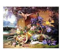 Puzzle 2000 pièces : Elégante Nature Morte aux Fleurs, Eugène Bidau Castorland G