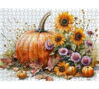 Puzzle 2000 Pieces, Fleur Citrouille Puzzle 2000 Pièces Adultes et Enfants, Casse-tête Artistique de Premium, 99.5x70.5 cm Jeu Classique Puzzles pour Adulte, Decor Maison, Cadeau Femme/Homme s7h-658