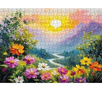 Puzzle 2000 Pieces, Fleur Coucher Soleil Puzzle 2000 Pièces Adultes et Enfants, Casse-tête Artistique de Qualité Premium, 99.5x70.5 cm Jeu Classique Puzzles pour Adulte, Cadeau Femme/Homme s7h-63