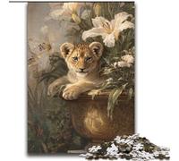 Puzzle 2000 pièces Fleurs et Léopard pour Ados, à partir de 14 Ans, Casse-tête, Jeux de Famille, Cadeaux de Noël et d'anniversaire (70x100cm)