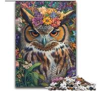 Puzzle 2000 pièces Hibou Fleurs pour Adultes, Jeu Stimulant et Jeu Familial, Cadeau d'anniversaire, décoration Murale (70x100cm)