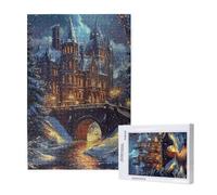 Puzzle 2000 Pièces Hiver Puzzle Église Motifs,Puzzles Bois Adulte avec Boîte Cadeau,Loisirs Créatifs Adultes DIY Activite Manuelle,Cadeau Anniversaire Homme Femme,Décoration Intérieure,99x70cm,p1012t