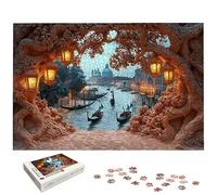 Puzzle 2000 Pièces Italie, Puzzle 2000 Pièces pour Adultes et Enfants à Partir de 14 Ans, Paysage Puzzles Bois avec Une Boîte d'emballage Exquise, Puzzles pour Décoration Murale, Cadeau Femme, -6200