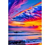 Puzzle 2000 pièces Jeux éducatif Défi Jouets Mer aux Nuages colorés Puzzles Classiques Puzzle DIY Cadeaux de l'art de la Décoration Moderne