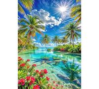 Puzzle 2000 pièces Jeux éducatif Défi Jouets Paysage Tropical de cocotiers Puzzles Classiques Puzzle DIY Cadeaux de l'art de la Décoration Moderne
