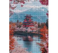 Puzzle 2000 Pièces, Le Temple du Mont Fuji Adultes Puzzle, Classique Jigsaw Puzzles, Défi Impossible, Jeu D'adresse pour Toute la Famille, Jeu Éducatif Puzzles, Décoration de la Maison DX0YL4-265