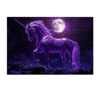 Puzzle 2000 Pieces Licorne, Puzzle 2000 Pieces Adultes en Bois, Bricolage Jeu Éducatif avec Boite Cadeau pour Adultes, Bois Épais et Résistant, Puzzles pour Tableau Decoration Murale, (Lune) P-68