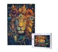 Puzzle 2000 Pieces Lion Grand Puzzle Classiques en Bois pour Adultes, Jeux Amusants/Colorés/Impossible/Difficiles, Cadeau d'anniversaire de Festivals pour la Famille Amis Cadeaux, Fleur M-1959