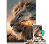Puzzle 2000 pièces Lion Mountain Range pour Adultes et Adolescents, Anti-Stress, Vacances à la Maison, avec Affiche et fiche de Questions Assorties 70x100cm