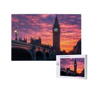 Puzzle 2000 Pieces Londres Grand Puzzle Classiques en Bois pour Adultes, Jeux Amusants/Colorés/Impossible/Difficiles, Cadeau d'anniversaire de Festivals pour la Famille Amis Coucher De Soleil M-332
