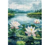 Puzzle 2000 Pièces, Lotus D'éTang Adultes Puzzle 2000, Classique Jigsaw Puzzles, Jeu Éducatif Puzzles, Défi Impossible, Jeu D'adresse pour Toute la Famille, Décoration de la Les Murs BXHZW4-146