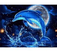Puzzle 2000 Pieces, Lune Dauphin Puzzle 2000 Pièces Adultes et Enfants, Casse-tête Artistique de Premium, 99.5x70.5 cm Jeu Classique Puzzles pour Adulte, Decoration Maison, Cadeau Femme/Homme s7h-82