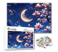 Puzzle 2000 Pièces Lune, Puzzle Fleur 100 x 70 cm, Adulte Bricolage Jouet en Bois, Jeu D'Intelligence Familiales Exigeantes avec Emballage de Boîte Exquis, Home Décoration Murale, Cadeaux Femme K-6