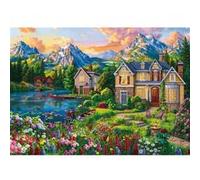 Puzzle 2000 pièces : Maison douillette au bord du lac Ks Games G