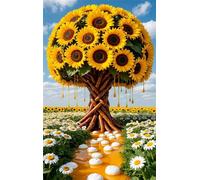 Puzzle 2000 Pieces Marguerite Tournesol, Jeux éducatif Défi Jouets Puzzles Classiques, Parfaitement Emboîtable Lettres au Dos, pour Vous Faciliter Le Travail pour Hommes Femmes Plus âgés 100 x 70 cm