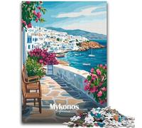 Puzzle 2000 pièces Mykonos Grèce Paysage pour Adolescents, Jeu Familial Anti-Stress, défi Difficile, Superbes Cadeaux et Jouets 2000 pièces (70x100cm)