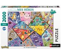 Nathan Puzzle 2000 pièces Les 16 types de Pokémon F